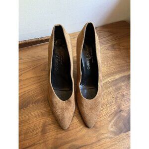 Charles Jourdan Paris Vintage Brown Suede Heels Size 10